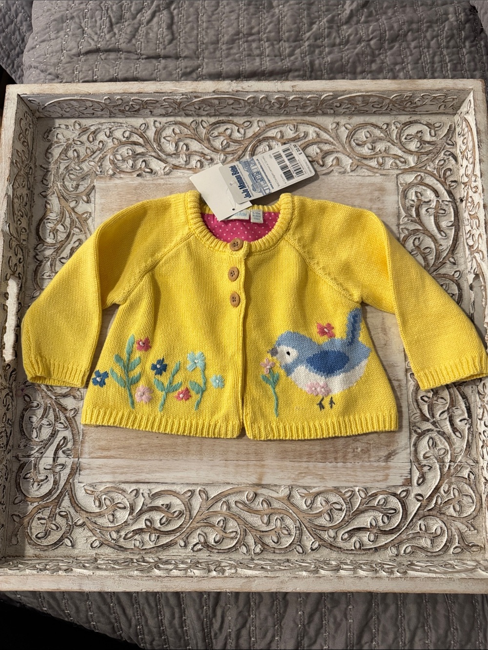 JoJo Maman Bébé Yellow Bird Embroidered Kids Matching Set - Picture 8 of 15